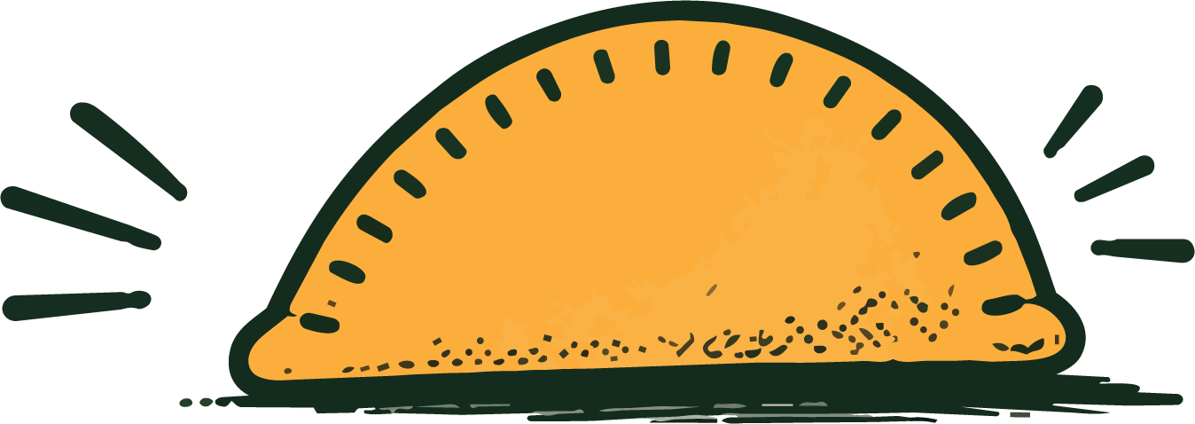 A golden hand-folded empanada